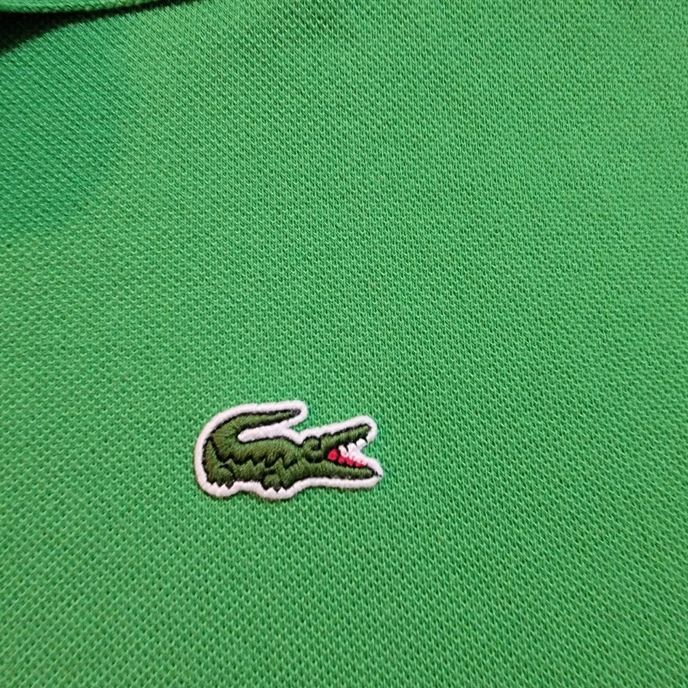 VTG 90s Lacoste pique polo green size 8/ XXL Cropped oversized designed France - Picture 3 of 4